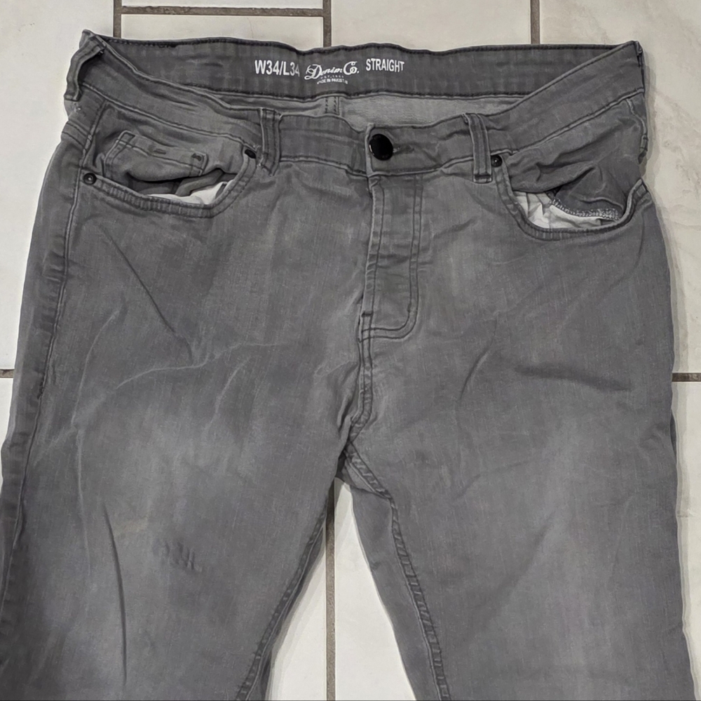Denim&Co Men's Charcoal Straight Jeans